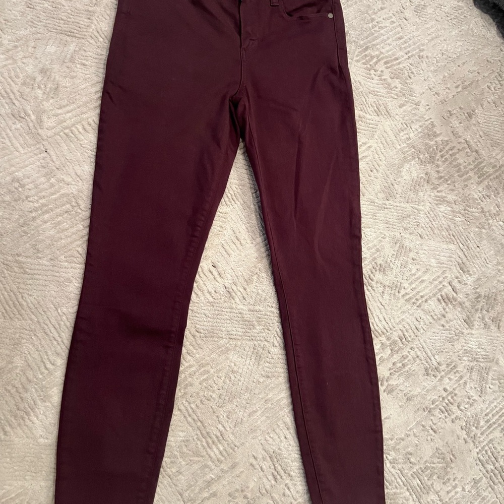PAIGE Deep Red skinny Denim Jeans sz 29